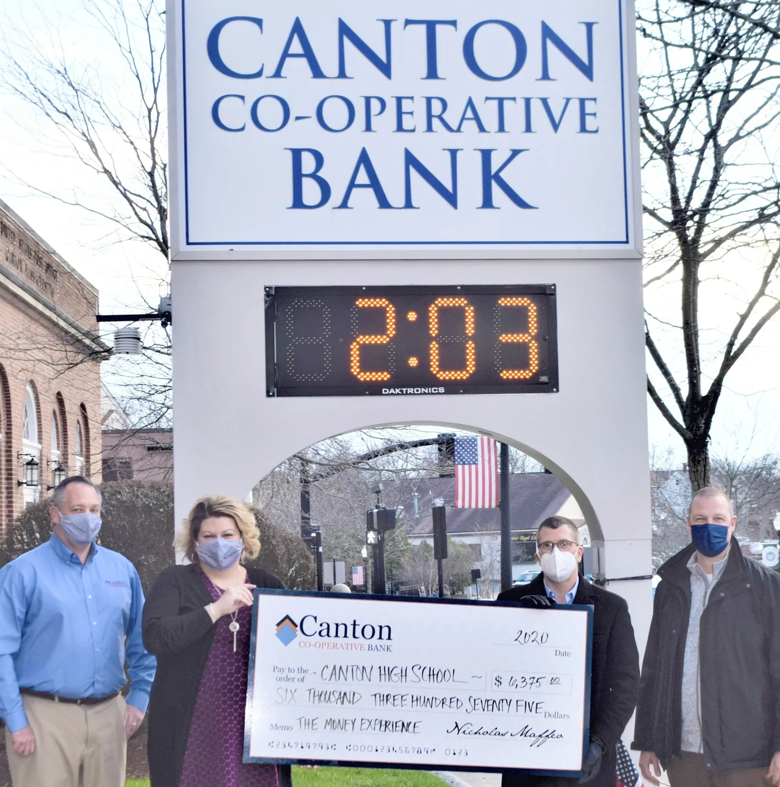 PHOTO Jan 11 2021 Money Experience Check Donation At Bank